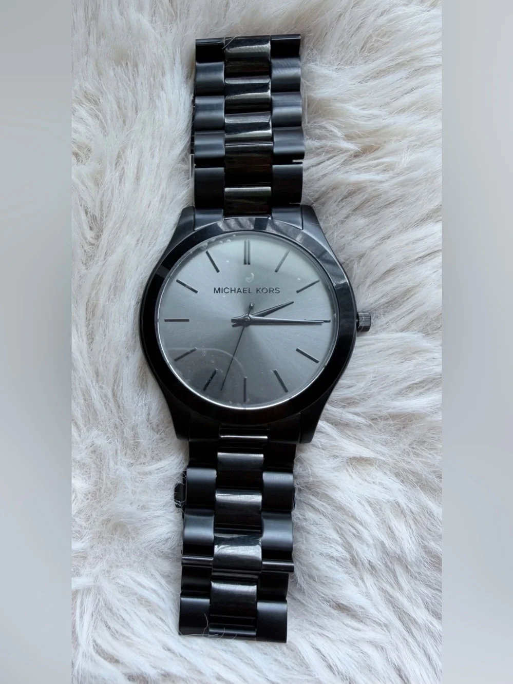 Michael Kors, Slim Runway, MK8507, Men’s, Black, Stainless Steel, Film Protected